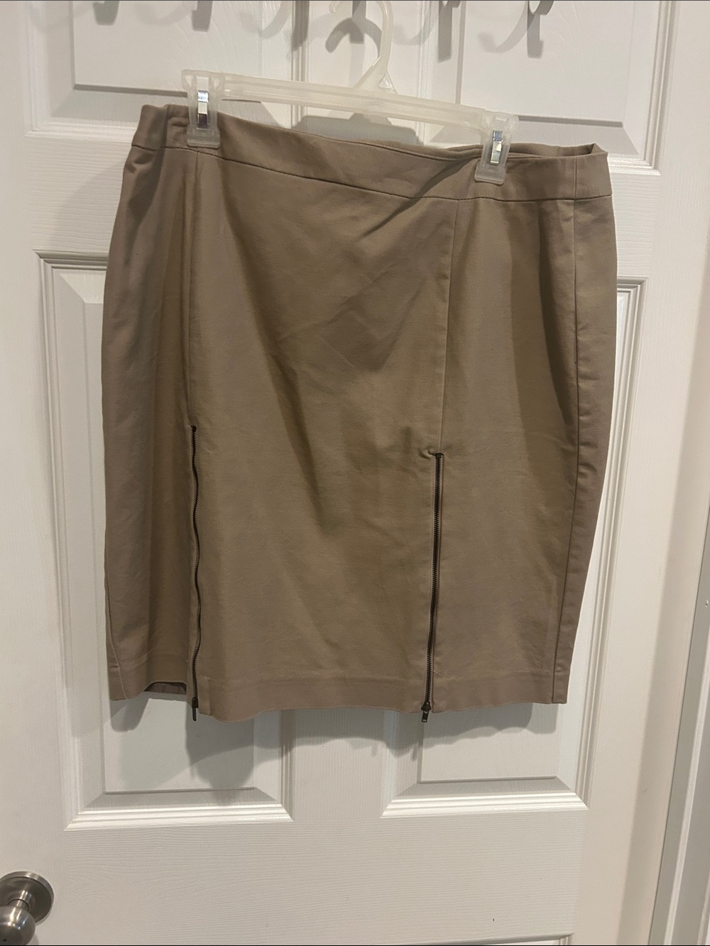 Worthington Tan Pencil Skirt with Front Zips
